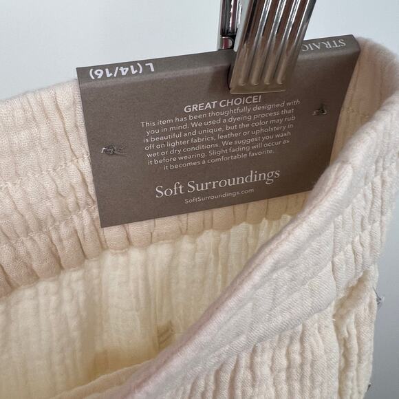 NEW Soft Surroundings Womens Size Large 14/16 Beach Bound Gauze Crop Pants - Picture 5 of 9